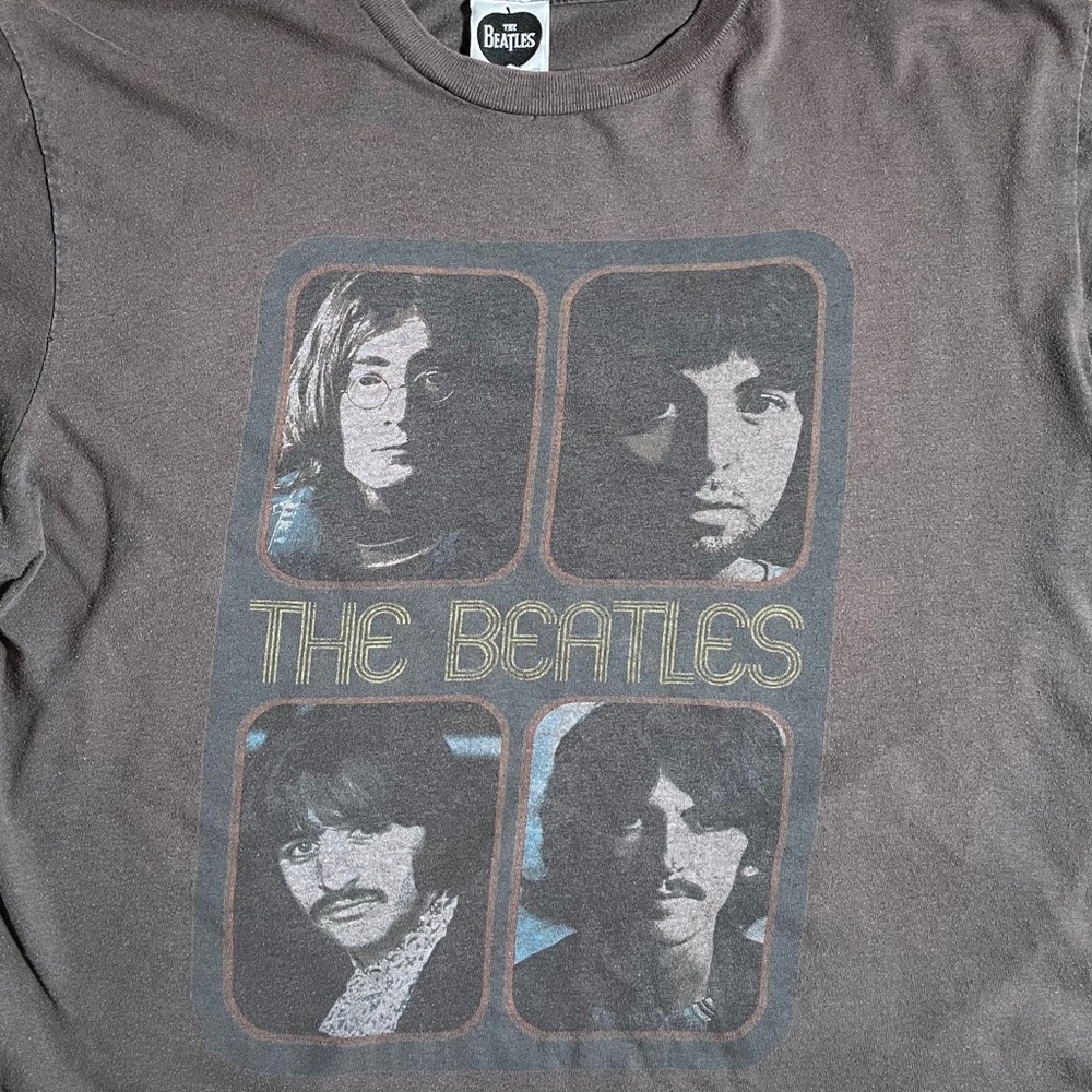 Beautifully warn in Beatles t-shirt